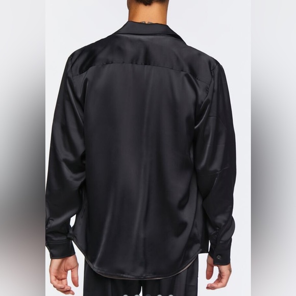Forever 21 Men’s Black Size Large Zip Up Long Sleeve 4-Pocket Shirt (Pre-Owned) - Picture 5 of 9